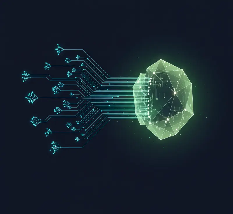 Data streams flowing into a verified compliance evidence vault — automated collection in real time